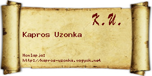 Kapros Uzonka névjegykártya